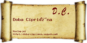 Doba Cipriána névjegykártya